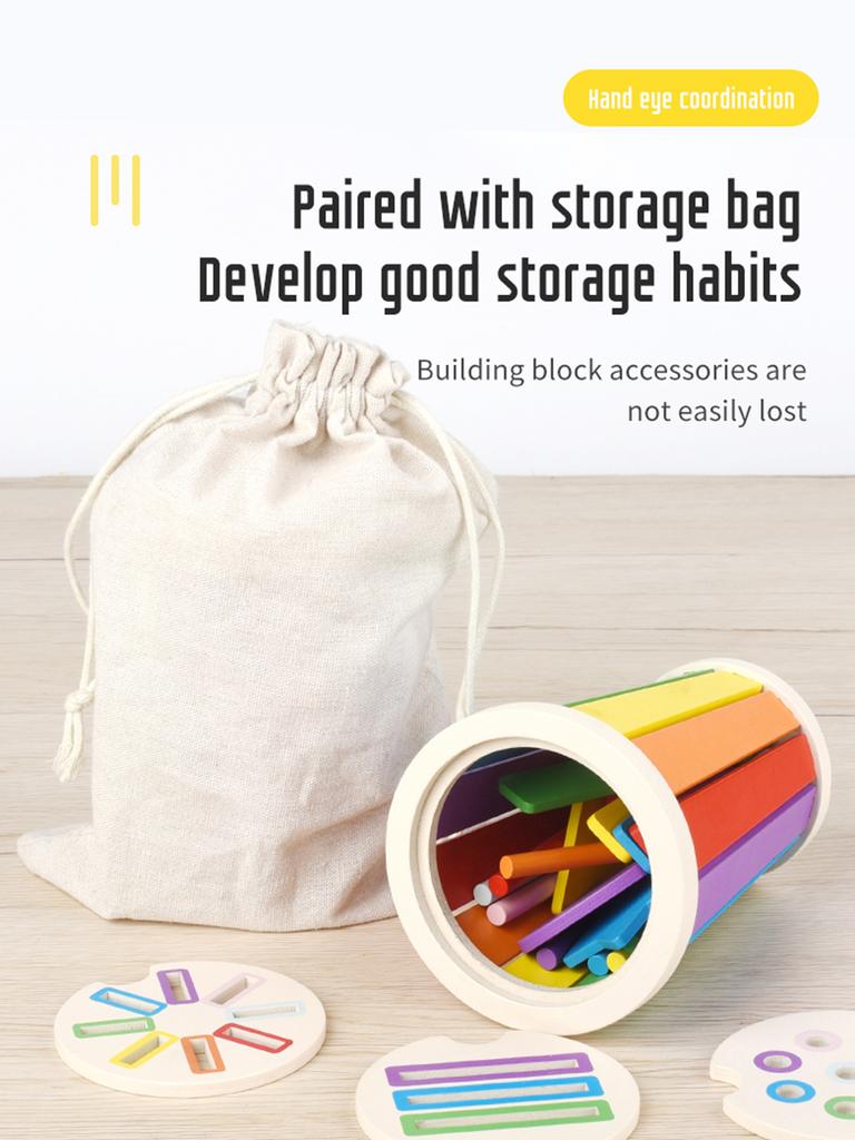 Montessori Color Sorting Matching Toys Wooden Shape Recognition Toy Kids Math Learning Educational Toys Todders Fine Motor Gifts