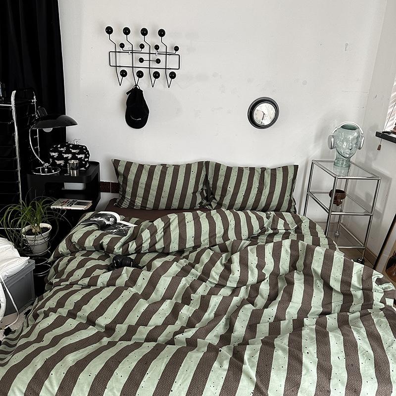 French Style Retro Printed Bedding Rural Style Duvet Cover Solid Color Dust-proof and Easy To Clean Mattress Protective Covers Envelope Pillowcase