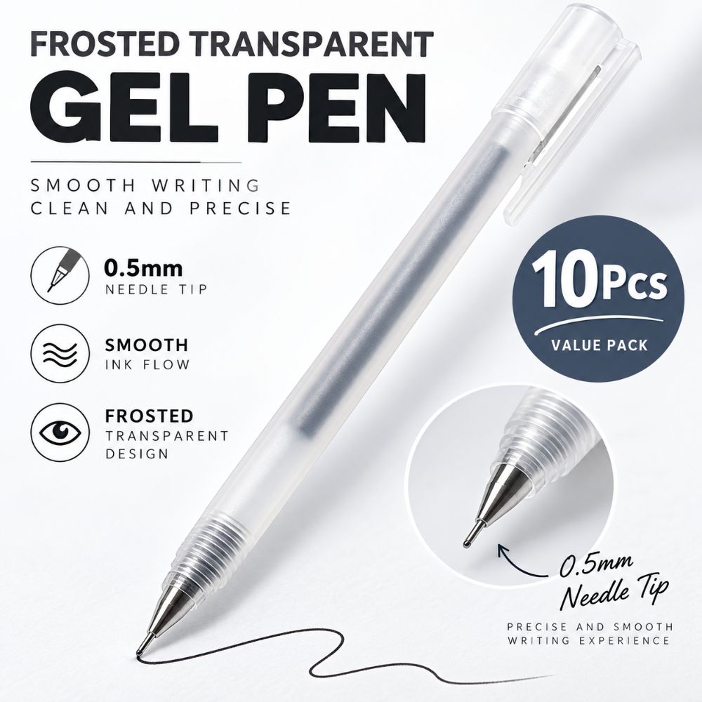 10Pcs Needle Tip Gel Ink Pen Matte Student Gel Pen Durable Exam Pen Study Note Taking