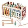 Julanpo Educational Toy for Ages 3, 4, 5, and 6: 5-in-1 Wooden Toy - Whack-a-Mole, Fishing, Bug Catching, Xylophone, Montessori Style, Fine Motor