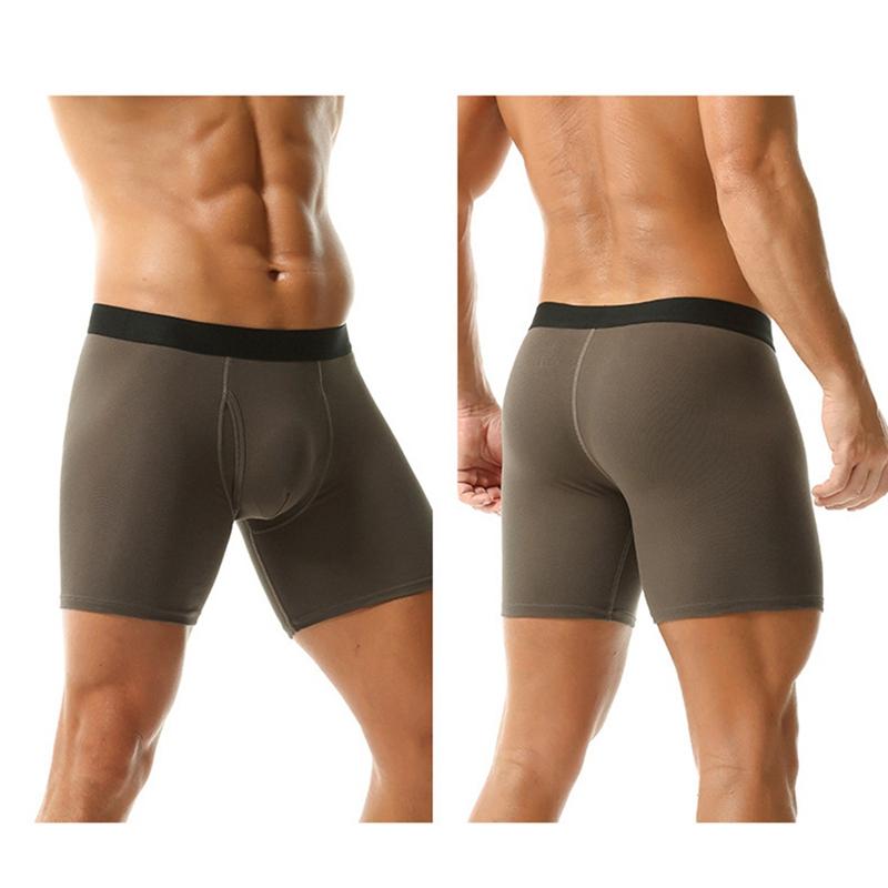 Men's Large Size Breathable and Comfortable Cotton Boxer Antibacterial Mid-Rise Solid Color Panties