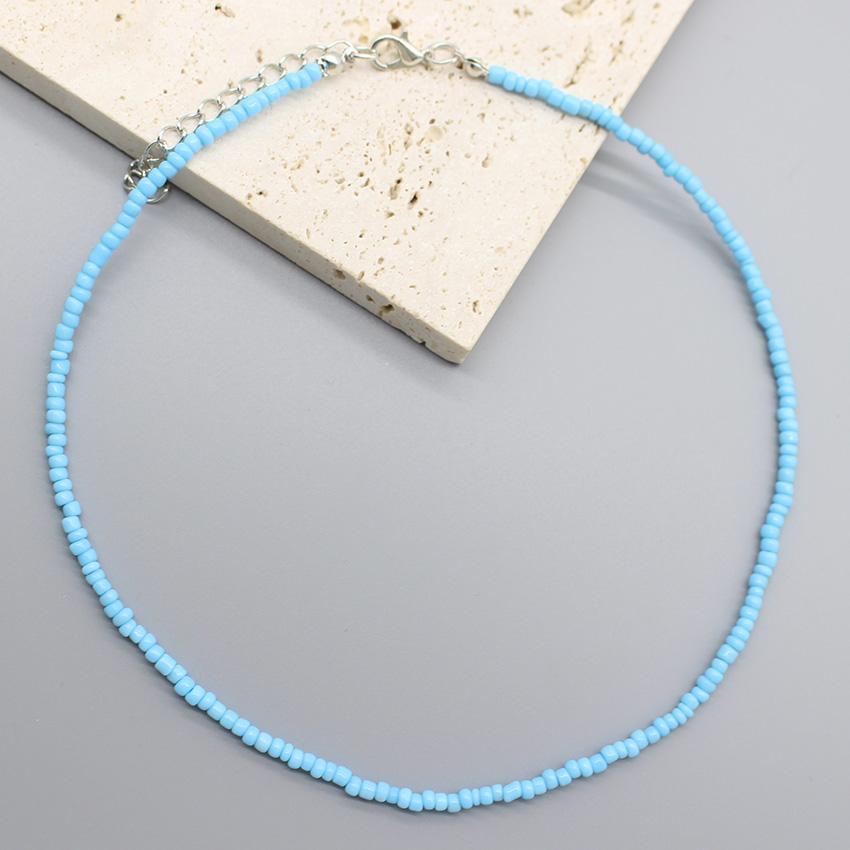Simple Seed Beads Choker  Women Korean Fashion Charm Colorful Handmade Boho Collar Chain Neck Necklace Femme Jewelry  Gift