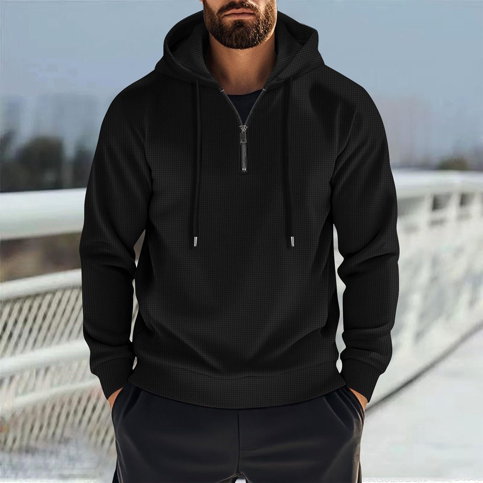 Herren Hoodies Smart Casual Solid Color LangarmSweatshirts Mit Kordelzug Loose FitWarm Einfarbig Kapuzenoberteile AthleisureHerbst Winter L 1959₽