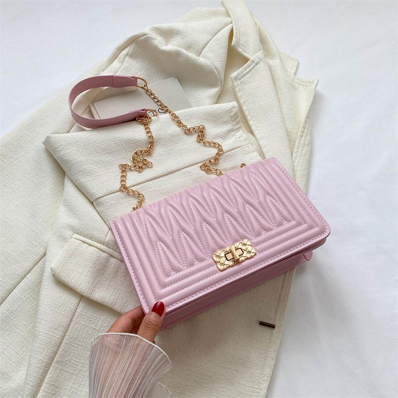 Chic Pu Leather Crossbody Bag For Women Modern Commuter Style Versatile Colors Including Black White Green розовый