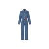 X Palace Museum Cultural Collaboration Solid Color Straight Leg Denim Jumpsuit Women Jumpsuit Blue LWB0021525PN00F
