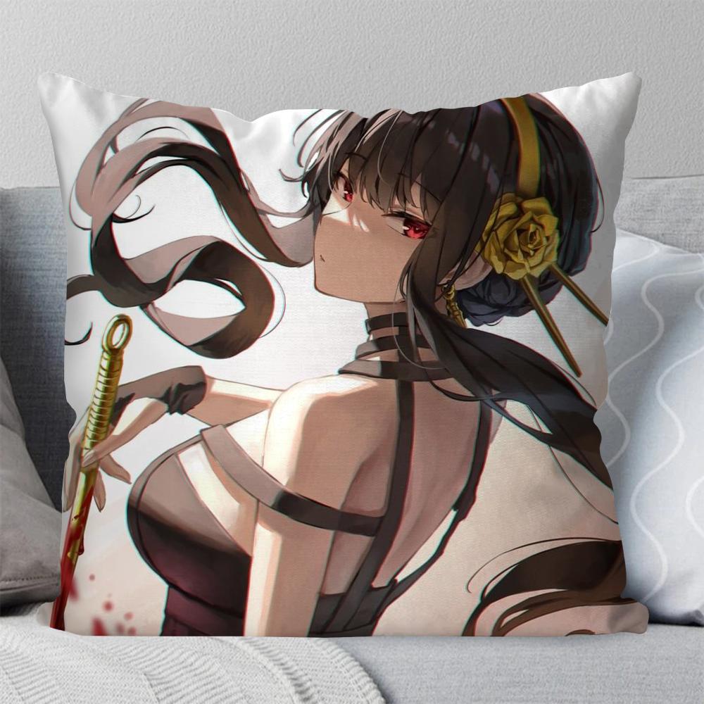 Spy X Family Animation Pillow Case Square Pillow Bedroom Sofa Leisure Comfort Cushion Car Living Room Home Decoration 40X40