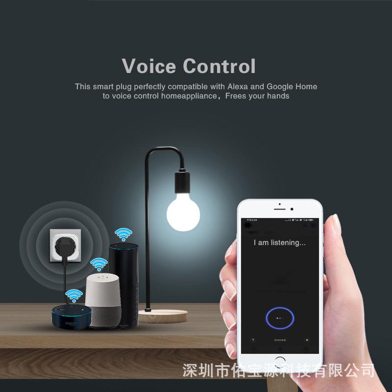 European Standard WiFi Smart Socket with Google Alexa/Alice Voice-Controlled Timing