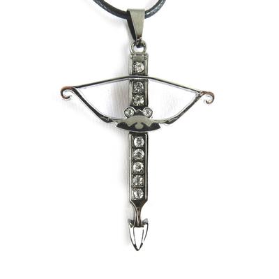 [R8087] - Gothic Necklace 'Crossbow' - 65x40 Mm