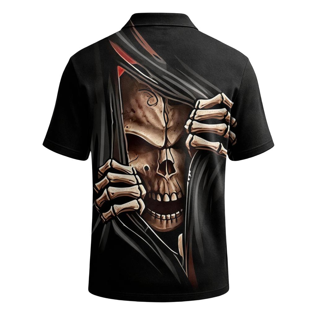 Men's Halloween Print Short Sleeve T-Shirt Stylish Casual Top