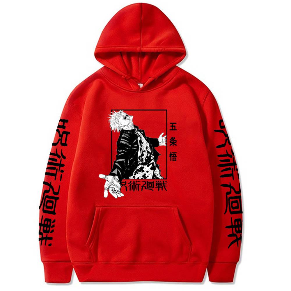 Harajuku Anime Jujutsu Kaisen Graphic Printed Hoodies Oversized Hooded Sweatshirt Long Sleeves Hoodie Men Women Clothes