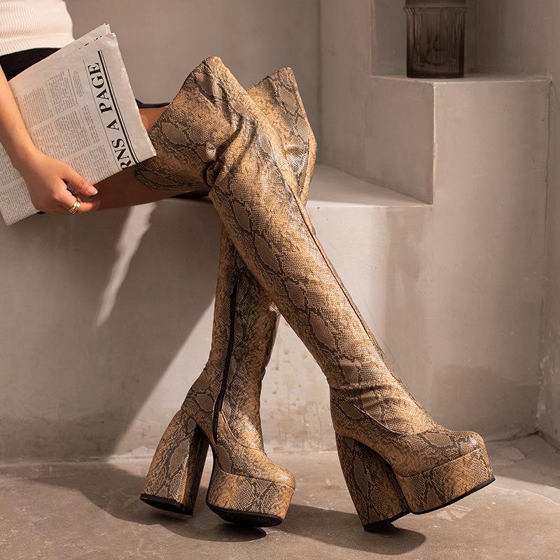 Women's shoes 40-48 large size boots Women's boots 2025 autumn and winter new boots thick-soled thick heel