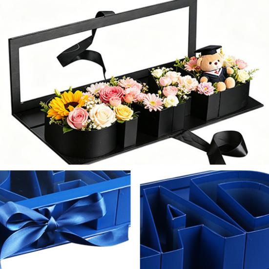 Graduation Gift Box 2026 Sturdy Self-Fillable Letter Shaped Box for Snacks Gifts Flowers Cash No Assembly DIY Graduation Gift for High School College
