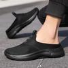 Mens Half Slippers Summer Breathable Mesh Mens Shoes Outdoor Casual Walking Shoes Large Flat Light Mesh Slippers Sandals