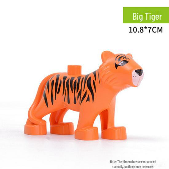 Lego-Compatible Large Animal Accessories Building Blocks for Kids' Prairie, Ocean, Jungle Simulations, Ages 3+