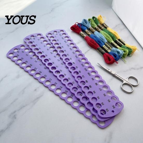 Sewing Thread Storage Board Cross Stitch Winding with Numbers, Plastic Embroidery Holder Plate, Floss Organizer Bobbin for Projects