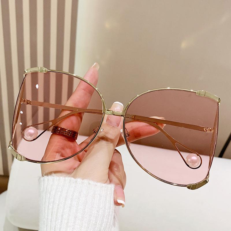 Fashion Round Frame Sunglasses With Uv400 Protection For Summer Outings