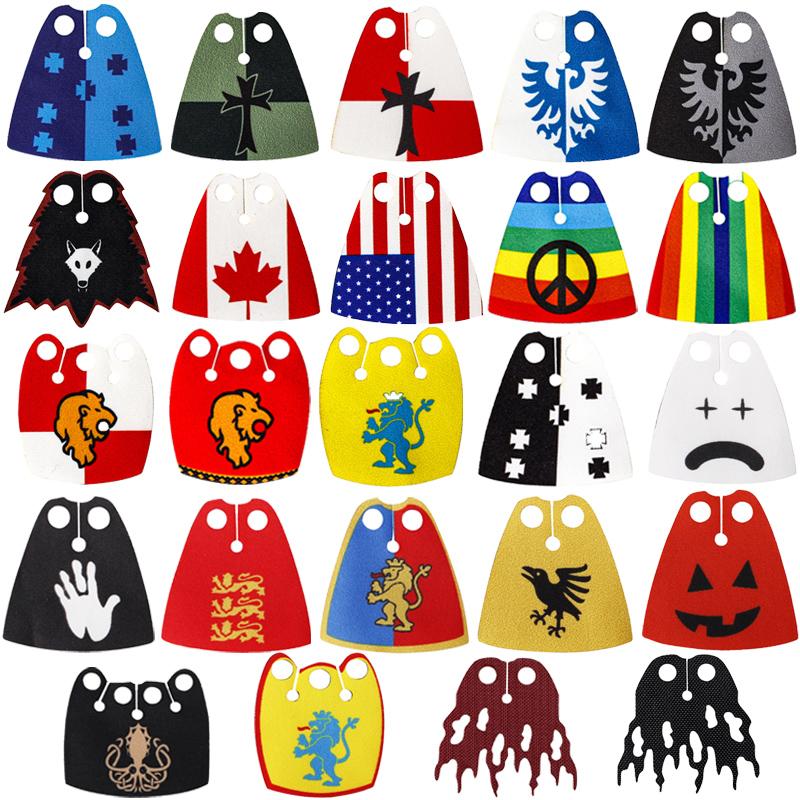 Medieval Military Soldier Building Blocks Castle Dark Dragon Knight Wolf Warrior Waffen DIY Cloaks Helmet Armor Sword Brick Toys