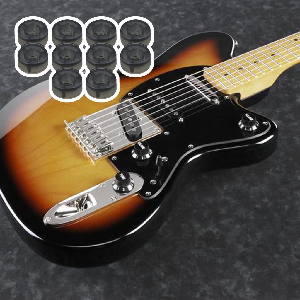 Yibuy 10pcs Black Pedal Knob Cap 2.44x1.2cm