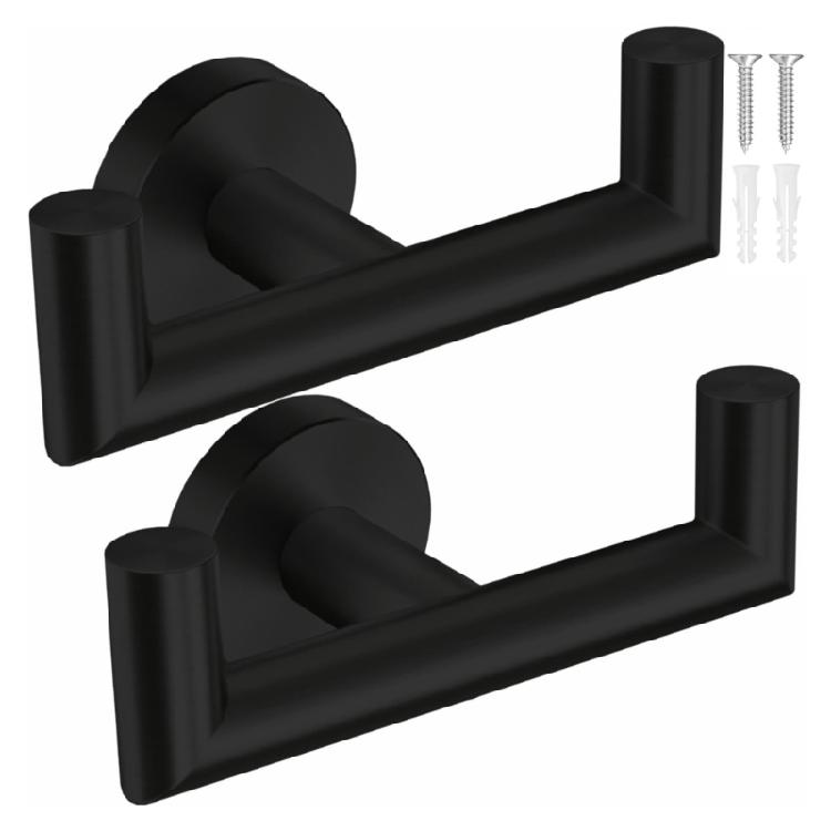 Metal Towel Hook 2Pcs Bathroom Wall Hook Stainless Steel Construction For Kitchen Laundry Home Use