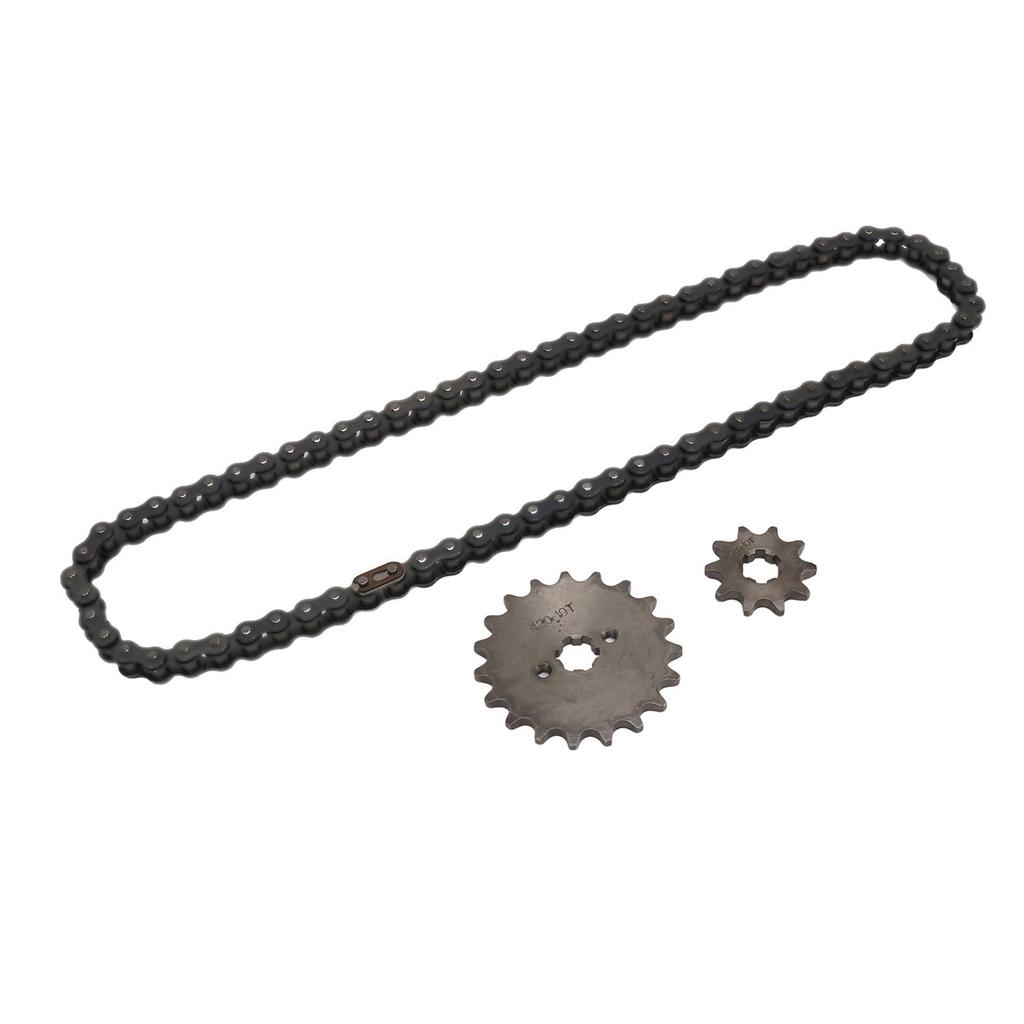 420 19T Front Engine Sprockets 10 Tooth Rear Sprocket Steel 420 Chain Kit for Off Road Bicycle ATVs