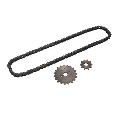 420 19T Front Engine Sprockets 10 Tooth Rear Sprocket Steel 420 Chain Kit for Off Road Bicycle ATVs