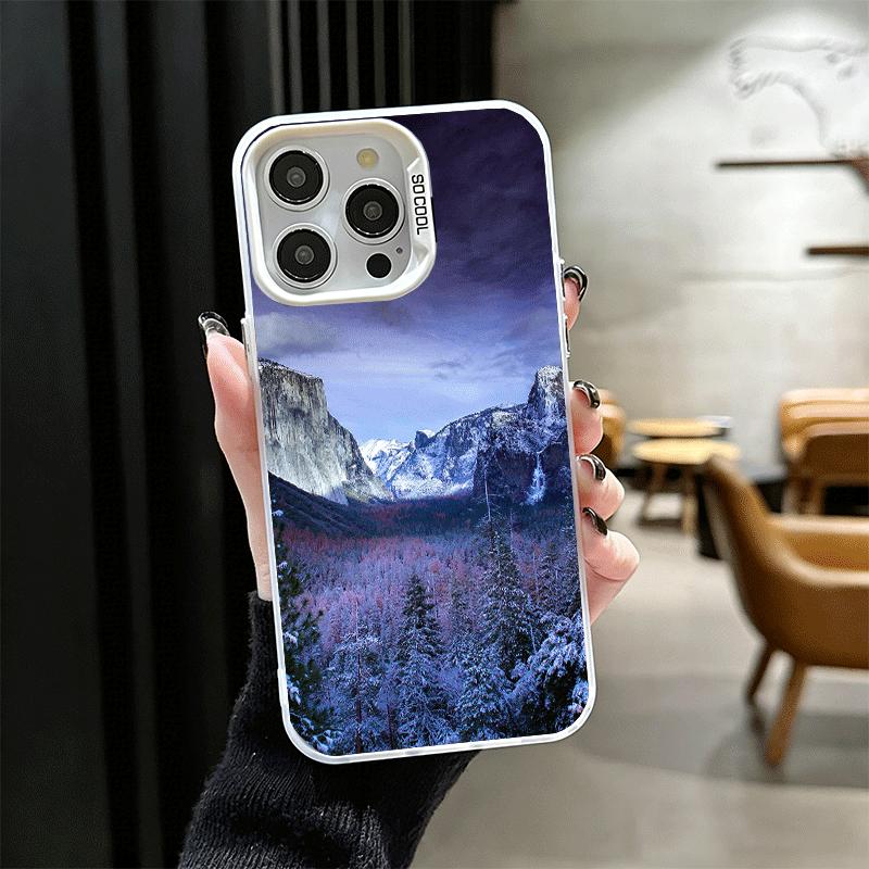 

Mountain Peaks Landscape Soft Phone Case for iPhone 15 16 17 Pro Max 17Air 16E 14 Plus 13 12 Mini Shockproof Cover Back Shell iPhone 17
