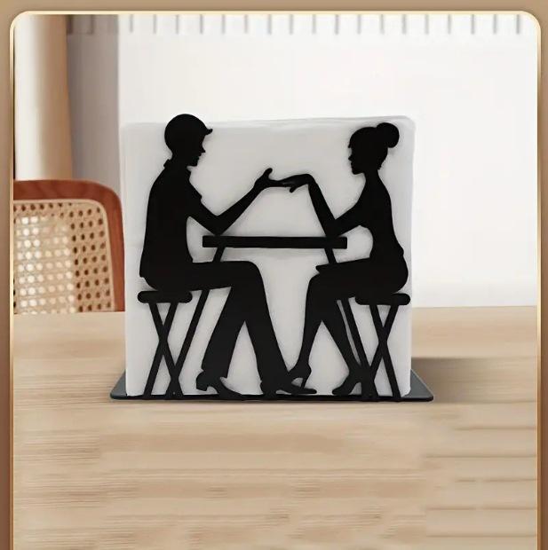 Home creative napkin holder kitchen wrought iron storage rack Western restaurant coffee shop vertical tissue holder