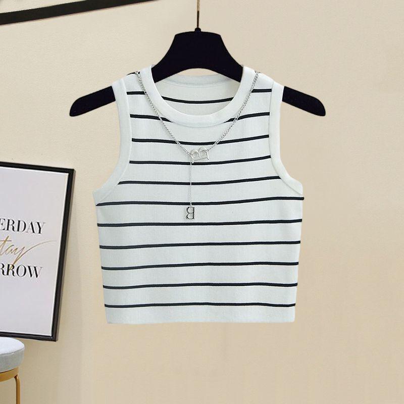 

Летний женский модный комплект 2024: Рубашка от солнца, полосатый жилет и рваные джинсовые шорты - стиль Гонконга 4XL Recommended 90-100 kg