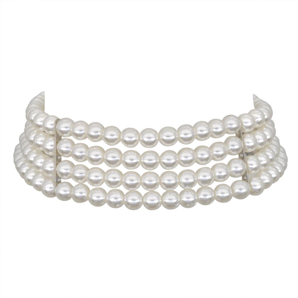 Multi-layered beaded necklace, pearl necklace, women s collar chain, necklet, party accessory