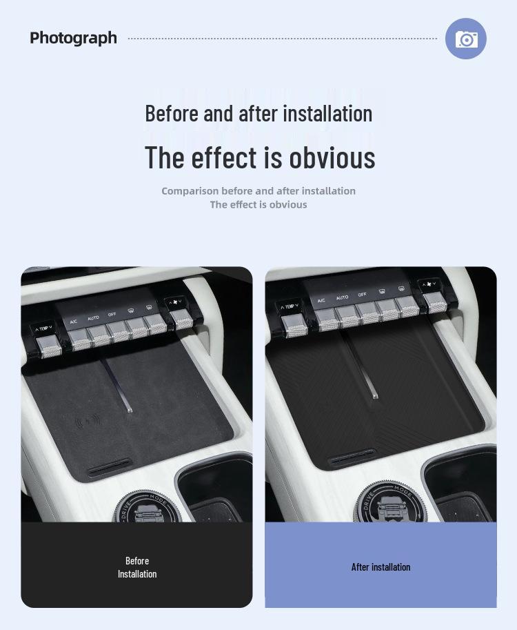Wireless Charging Pad for Chery iCAR V27: Silicone Console Accessory for Mobile Phones