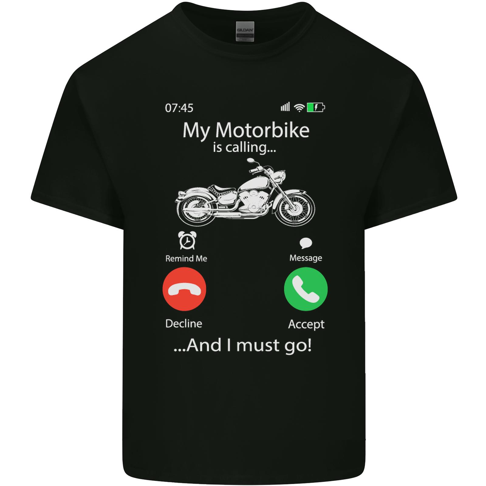 My Motorbike Is Calling Biker Motorcycle Mens Cotton T-Shirt Tee Top S