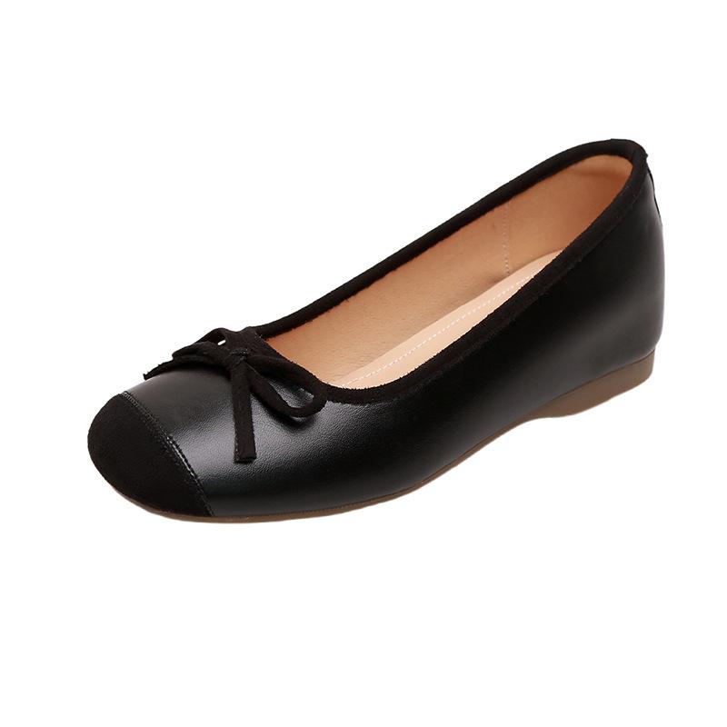 5Cm Small Inner Height Increase Ballet Shoes Women's Outer Wear Square Head Silver Single Shoes Bow 2024 Mary Jane