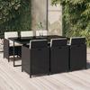 VidaXL Garden Dining Furniture and Cushions 7pcs Woven Resin Black 3095530