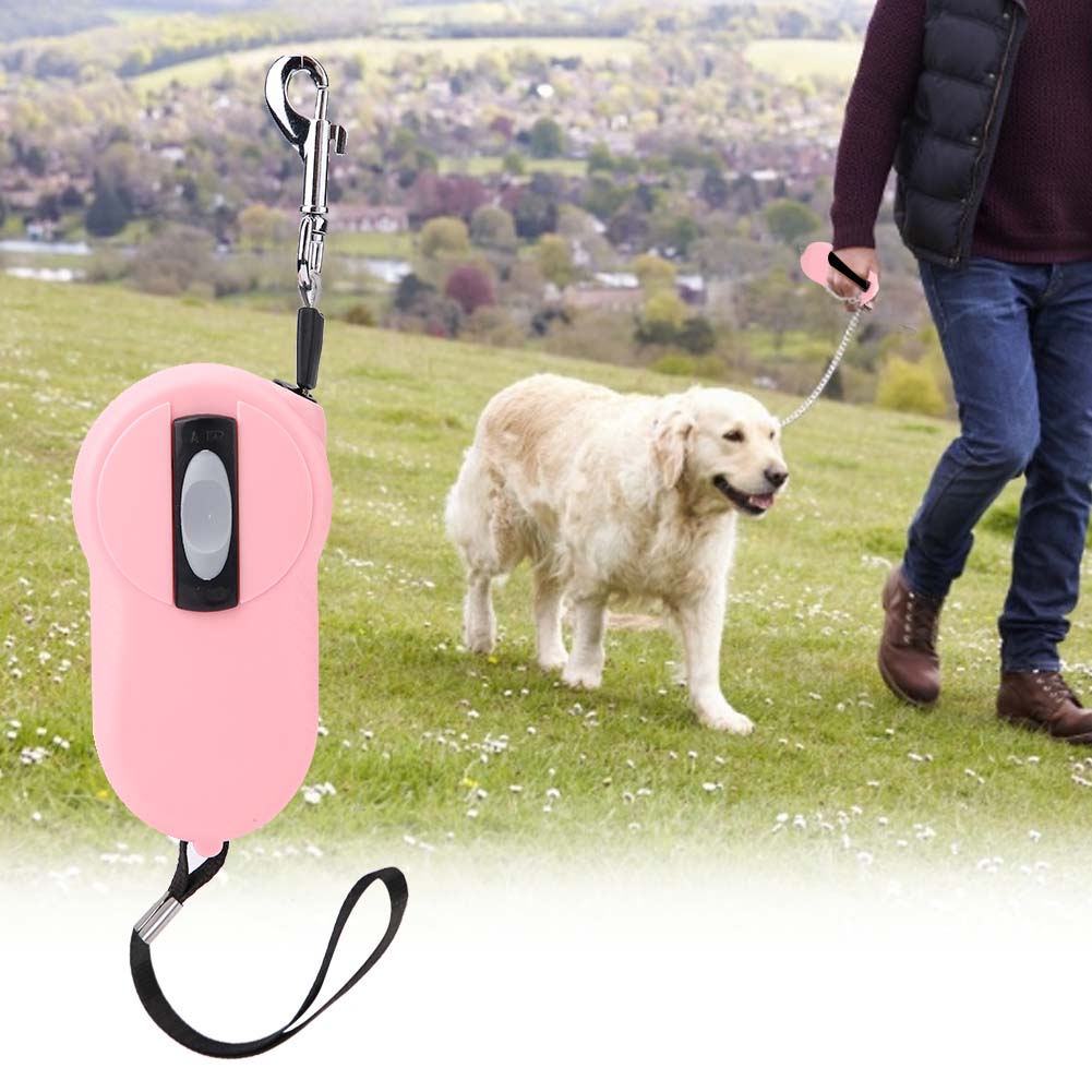 Retractable Dog Leash - Heavy Duty Pet Leash Nylon Reflective Tape, Tangle Freed Lock(Pink)