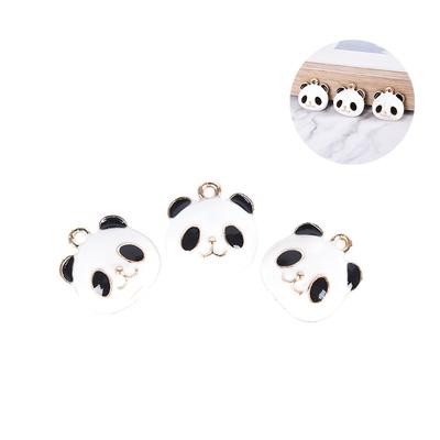 10Pcs/Set Cute Panda Animals Alloy Enamel Charms Pendant Diy Craft Jewelry Gift