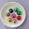 16MM UV Plated Metallic Acrylic Beads Christmas Shiny Round Loose Spacer Charms For Bracelet Necklace Jewelry Making DIY