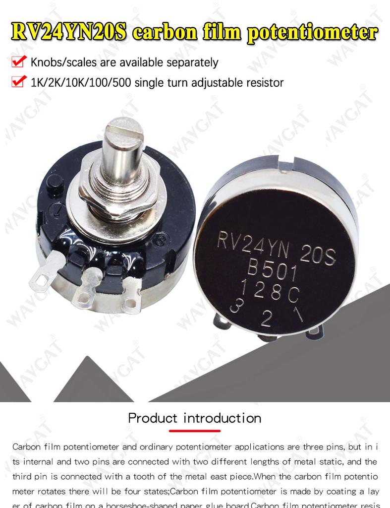 RV24YN20S 101 102 B103 104 105 201 202 203 204 254 302 303 501 502 503 504 5K 10K 100K 500K 200K 100 ohm Potentiometer
