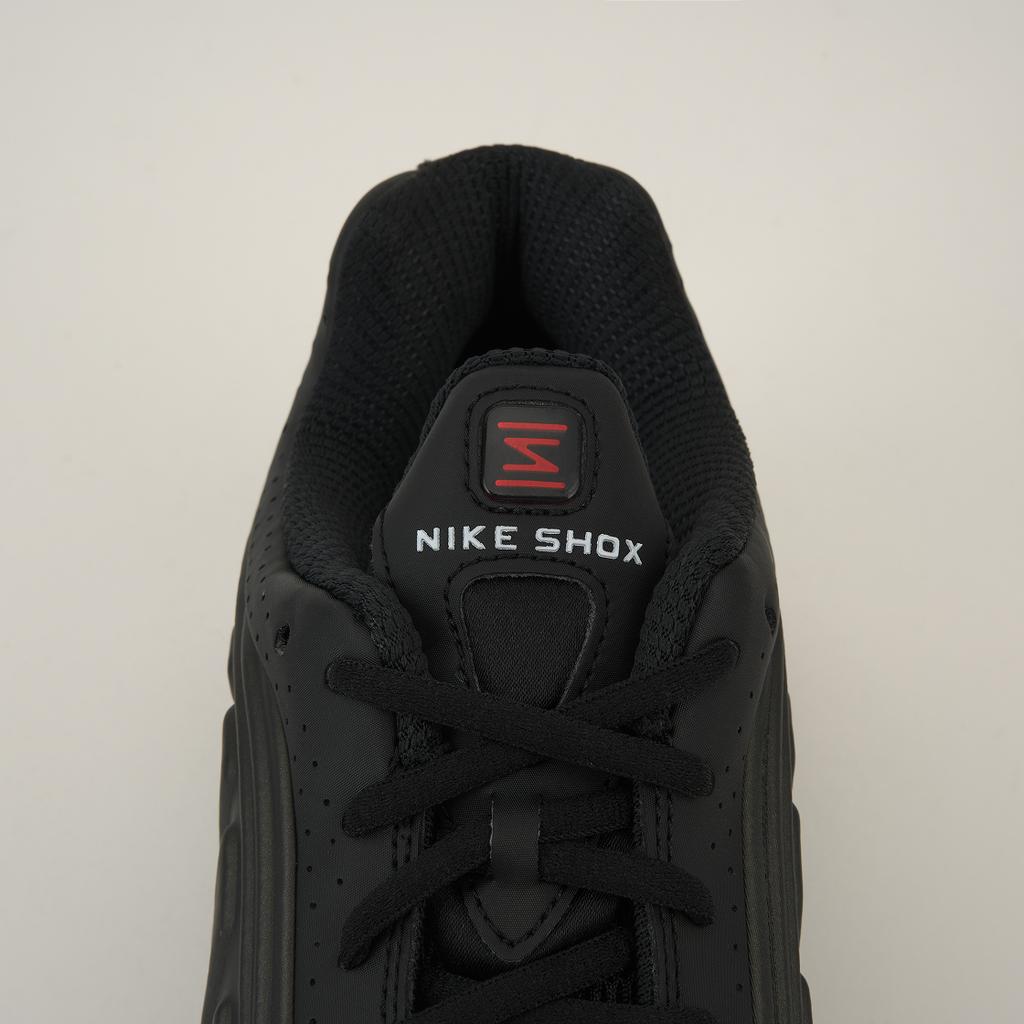 Nike Shox R4 Triple Black 2025 Men Sneakers Bright-Crimson HQ1988-001
