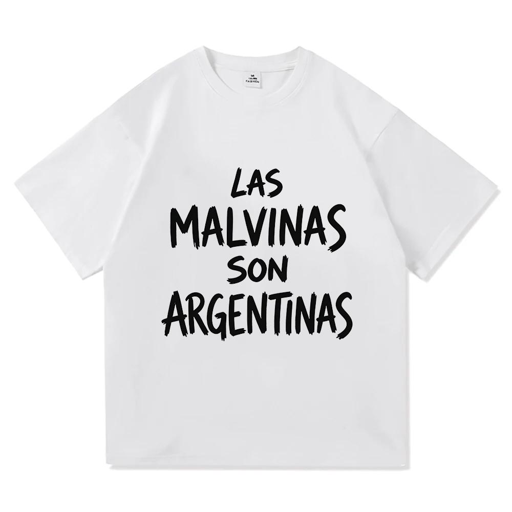 Le Malvinas Sono Argentine Orgoglio Argentino Stampa Lettere Maglietta Unisex Moda Casual Manica Corta Unisex Girocollo Cotone Top Largo