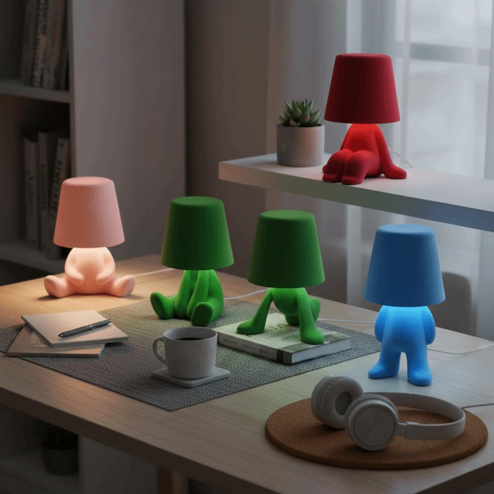 Lampada da Tavolo Touch Control Texture Floccata Design Colorato Lampada da Comodino Mini Dimensioni Forma Creativa Luce per Lettura Camera dei Bambini