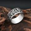 Vintage Simple Stainless Steel Nordic Double Wolf Rings For Men Women  Vikings Odin Animal Ring Amulet Jewelry