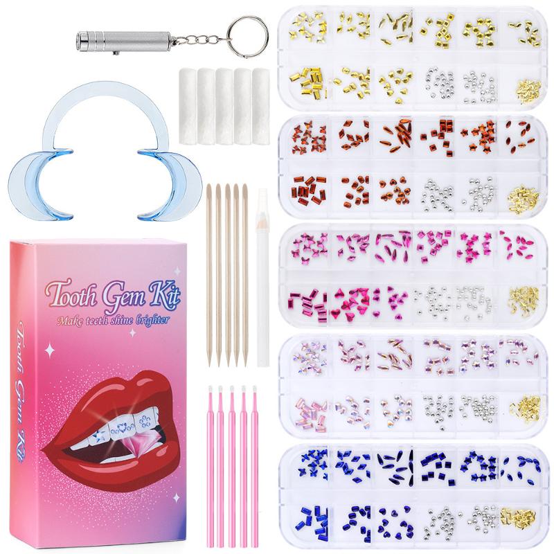 DIY Teeth Glittering Ornament Professional Dental Adhesive Gem Crystals Ornaments Easy To Remove Unisex Dental Decoration