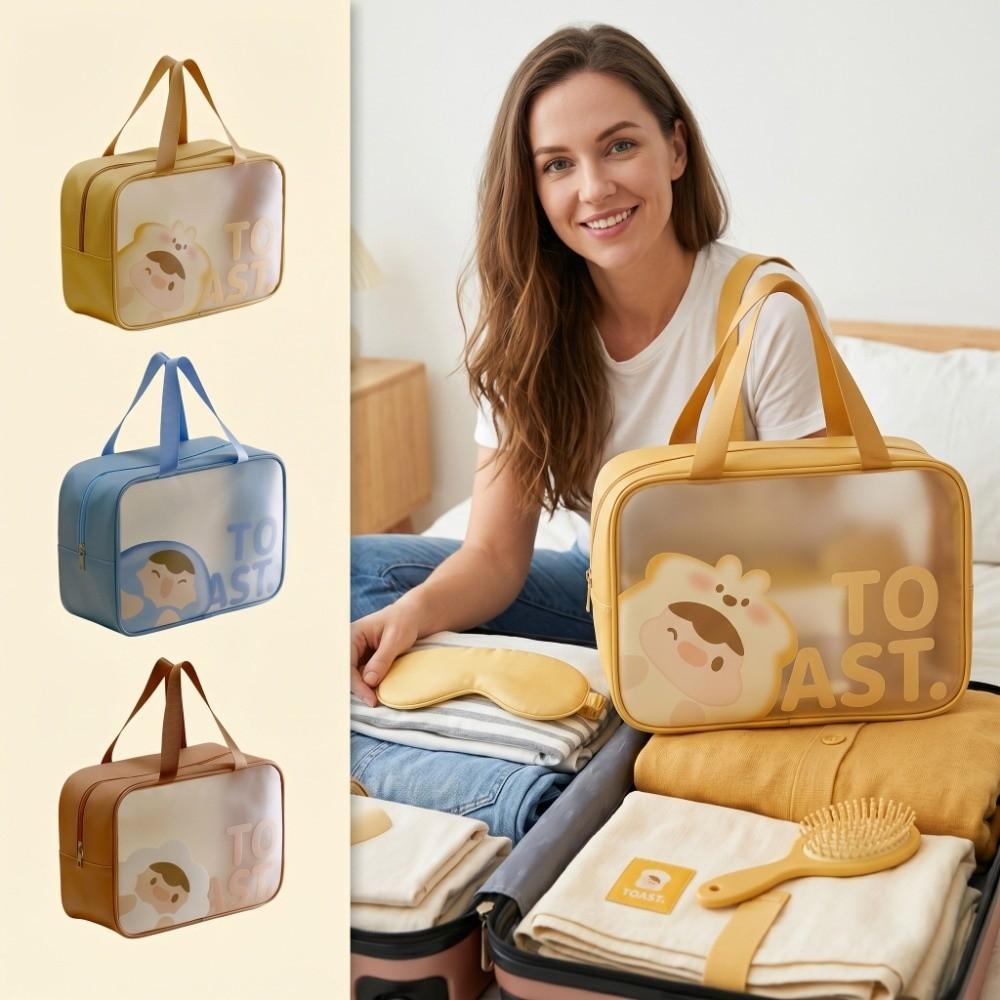 Waterproof Large Capacity Cosmetic Bag Frosted Travel Makeup Case Transparent Wash Bag Pool