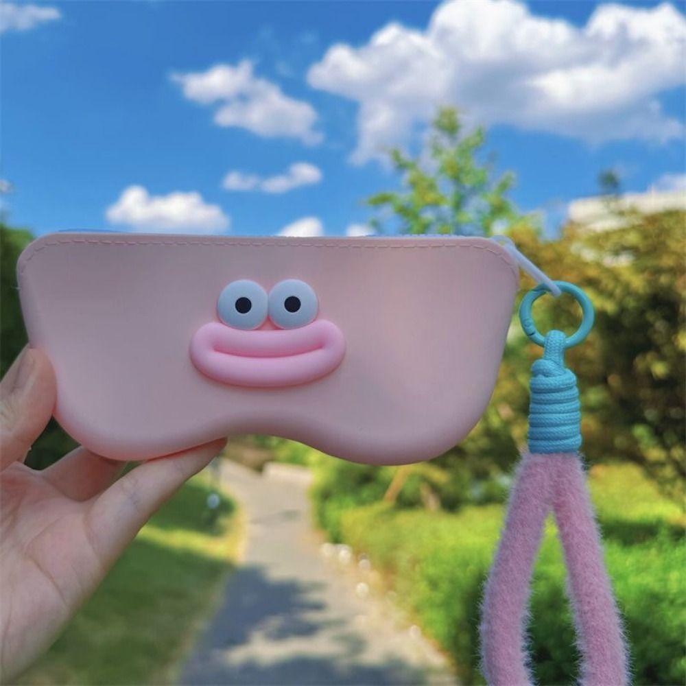 Plush Handle Eyeglasses Organizer Korean Style Silicone Sunglasses Protector  Outdoor