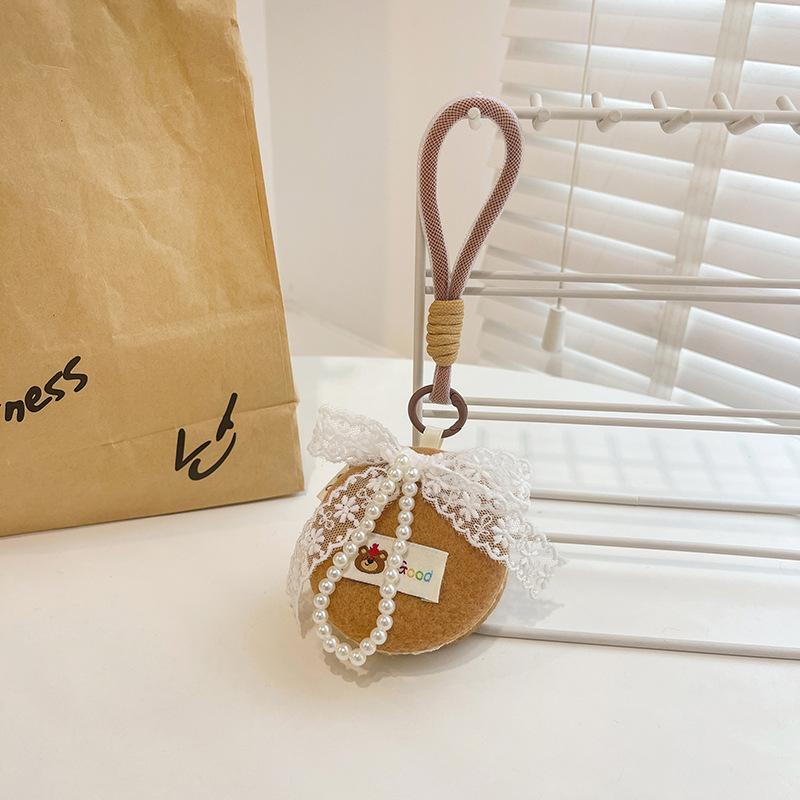 

New afternoon tea series colored rope pendant sweet little cake keychain bow burger schoolbag cute jewelry 7cm