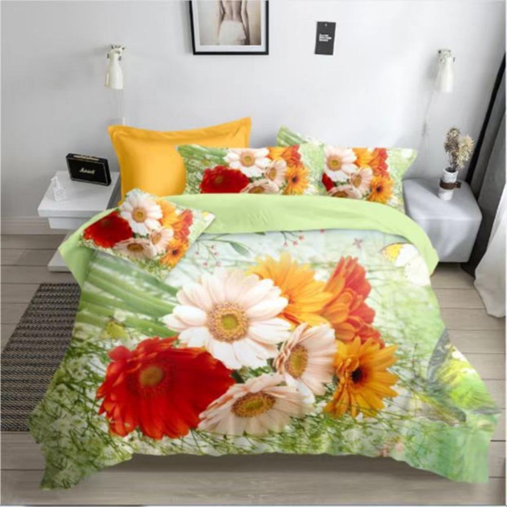 3D Bed Sheet Three-Piece Large Board Flower Active Printing And Dyeing Bedding Low Price