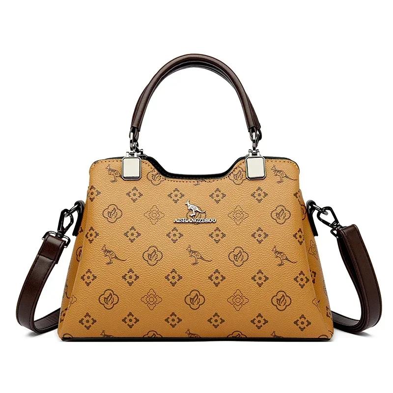 

Модная дизайнерская брендовая женская сумка с большой вместимостью, напечатанная на плече, классическая ретро женская сумка через плечо