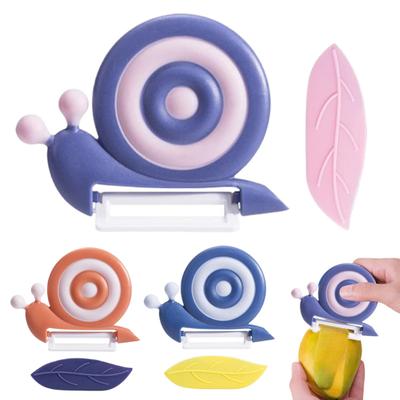 Keramikschäler, Schneckendesign, tragbarer Obstschäler mit rutschfestem Griff, Universalschäler für Picknick und Camping