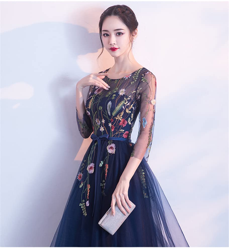 JINZUOMA Evening Tulle Lace Princess Perfect for and Parties Women's Dress, Dress, Dress, Dress, Mid-Length, Embroidered, Sweet, Elegant, Formal,