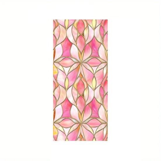 

Yousheng Stained Glass Rainbow Window Privacy Film Decorative Sun Blocking Glass Clings Colorful Static Coverings Decals for Home Glass Door A